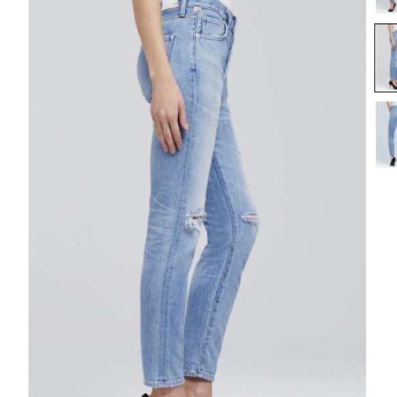 Citizens of Humanity Liya High Rise Classic Fit Jean - light wash, torn - Picture 6 of 7